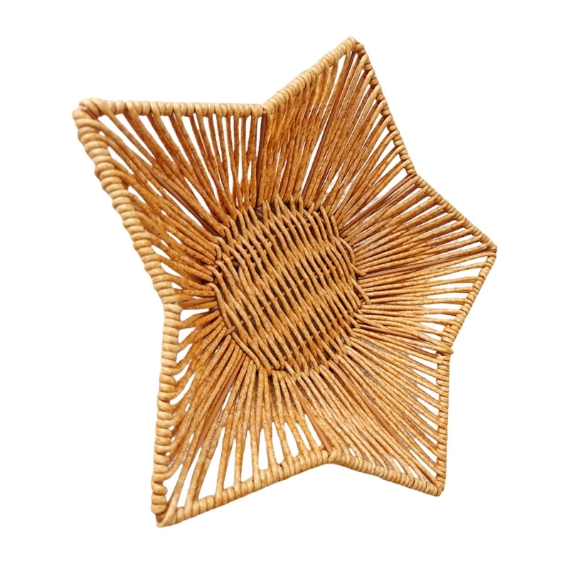 Mehrzweck-Rattan-Nachahmung, sternförmiger Korb, effizientes Schreibtisch-Organizer-Management-Tool, Desktop-Snacks-Organizer