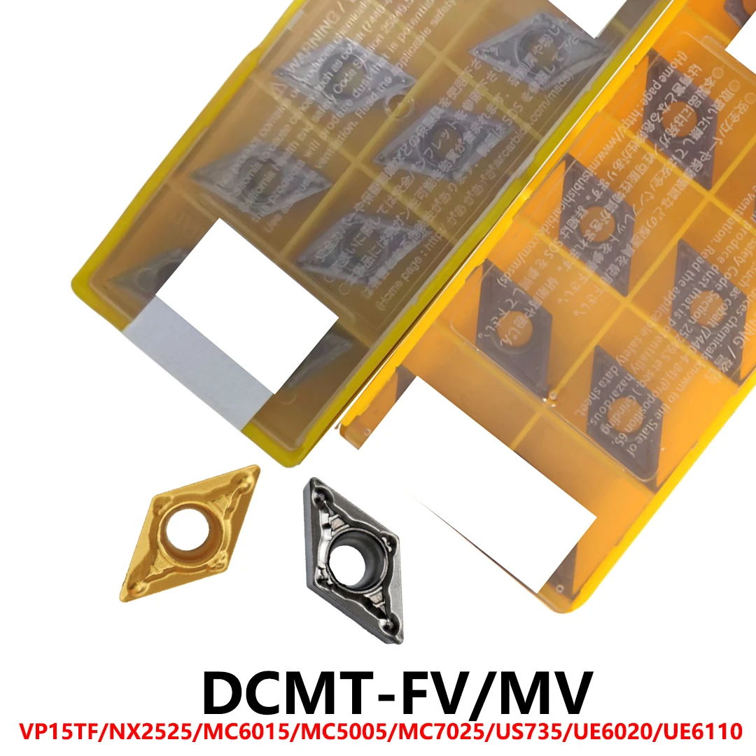 

Оригинальный DCMT 070202 DCMT070204 DCMT070208 DCMT11T302 DCMT11T304 DCMT11T308 MV FV MK VP15TF US735 UE6020 Твердосплавные вставки Инструменты