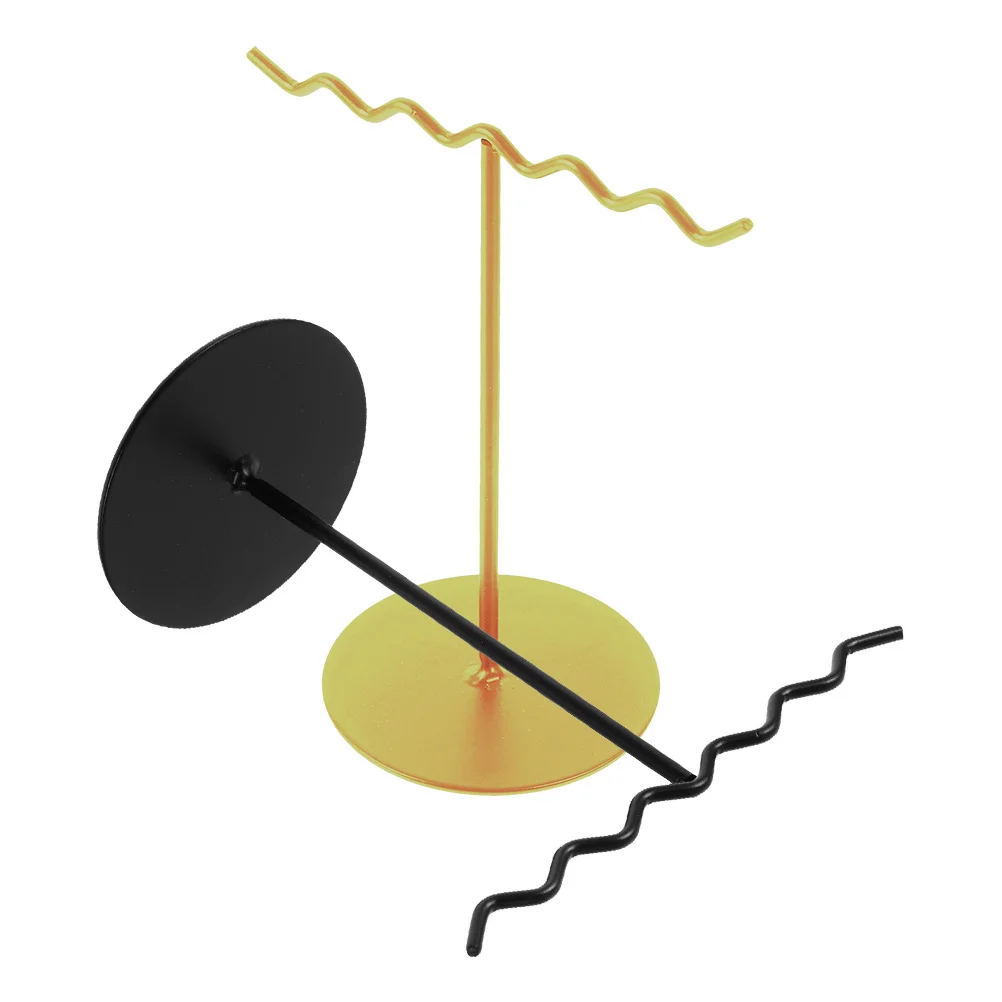 

2Pcs Iron Jewelry Organizer Stand Earring Necklace Display Rack Minimalist Design Vanity Storage Dresser Organizer