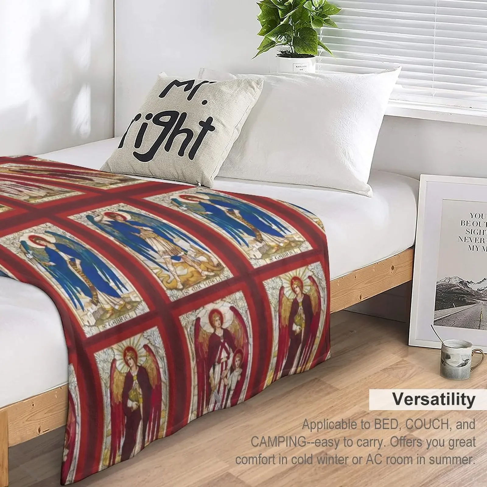 بطانية منقوشة من الفانيلا ، بطانية من الفانيلا الناعمة ، سانت مايكل ، رافاييل ، أرخانجيل ، ملاك #5