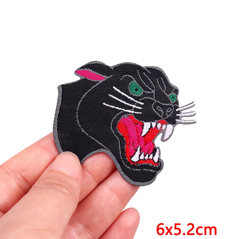 Rock Punk Embroidered Patches For Clothing Thermoadhesive Patches On Clothes Iron On Patches For Clothes Tiger Snake Patch Badge