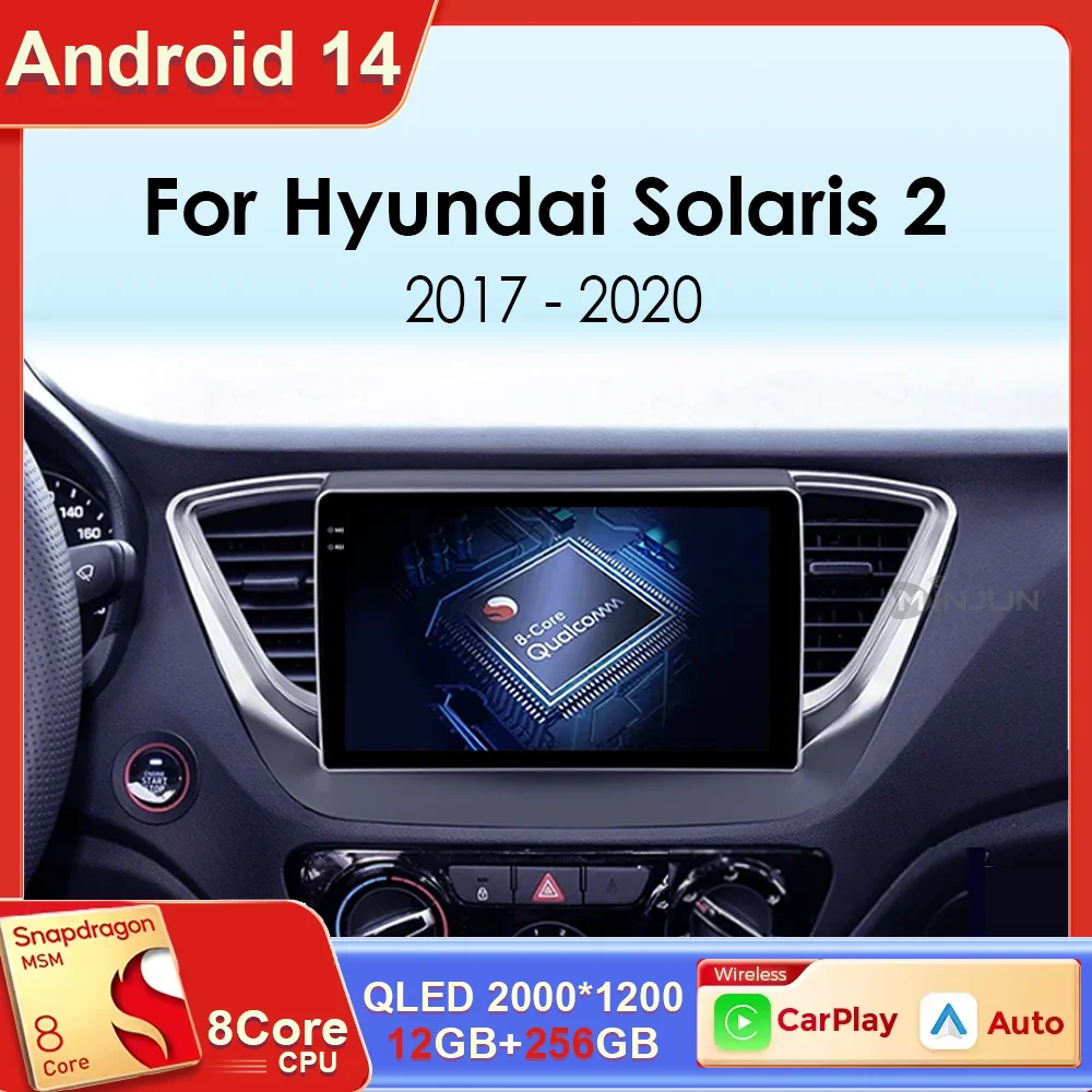 

Android 14 Car Radio For Hyundai Solaris 2 Verna Accent 2017 2018 2019 2020 Multimedia Stereo Player Navigation GPS Head Unit BT