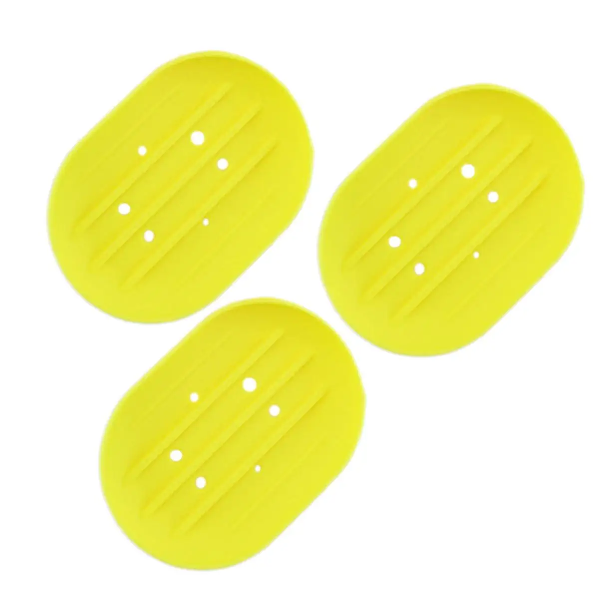 

3 Pcs Soap Holder Oval Pad Self Draining Holes Silicone Soap Holder For Bathroom Life Bathroom Kitchen Non Rust