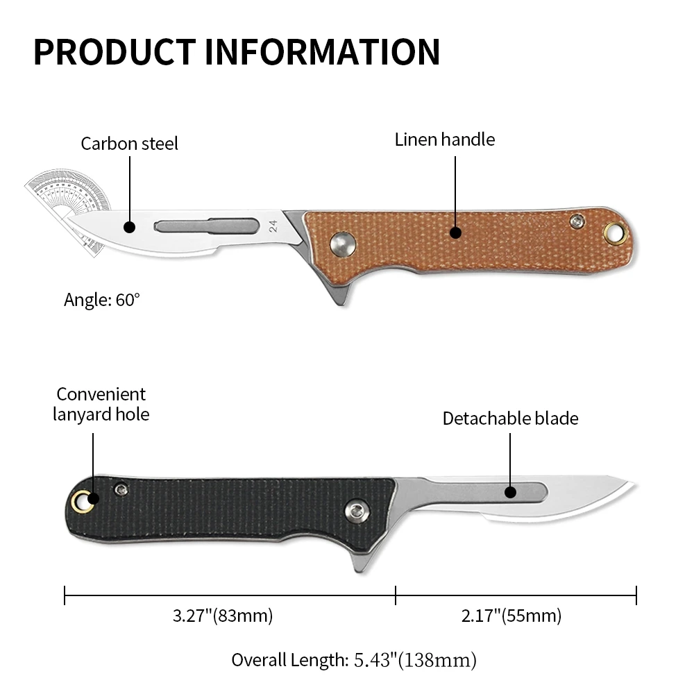 Tunafire Mini Portable Scalpel Detachable edc Outdoor Pocket Folding Knife Survival Self defense Surgical Knives Unpacking Knife