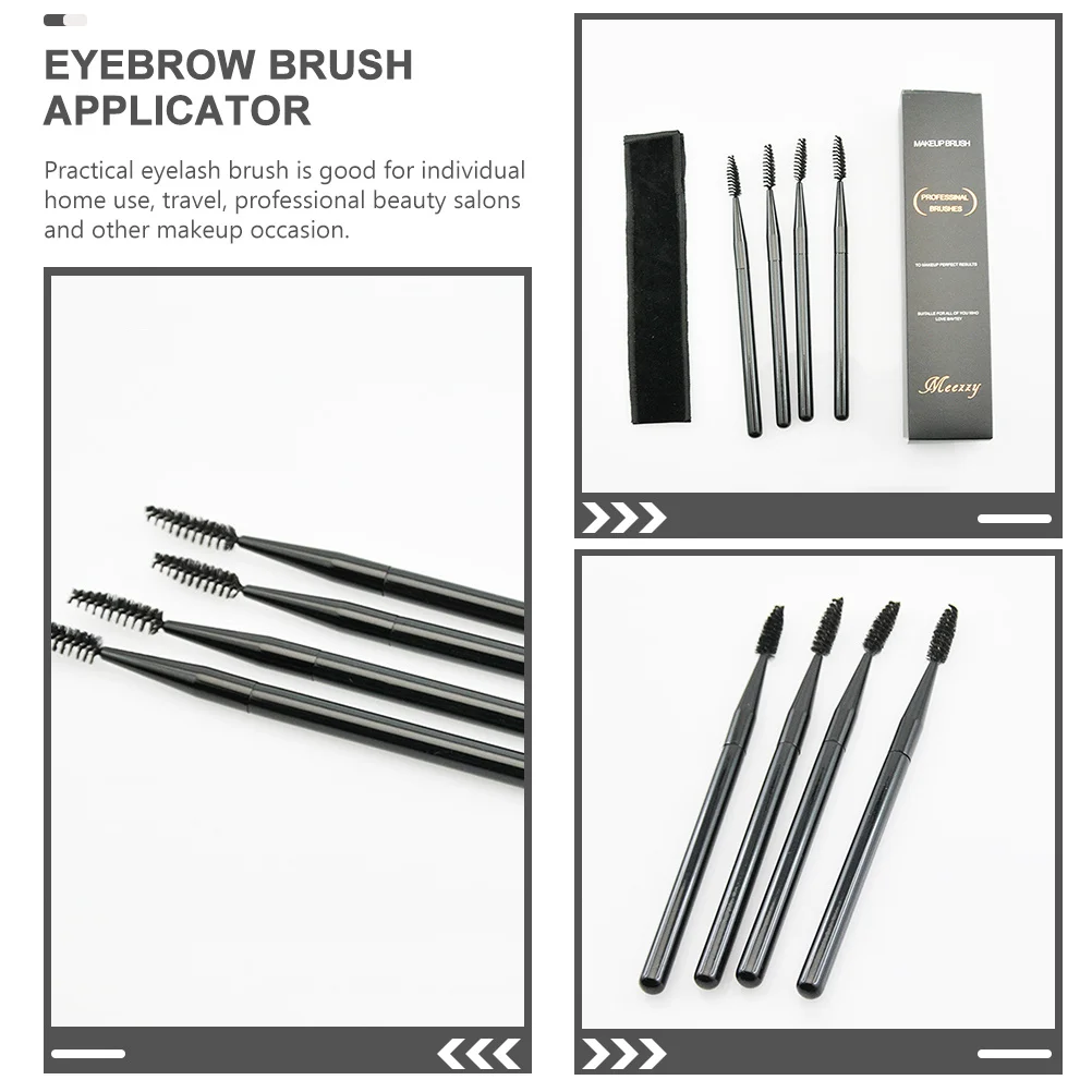

4pcs Eyelash Brush Lash Combs For Eyebrow Mascara Travel Storage Pouch Eye Makeup Tools Lash Cleaning Kit Brow Brush