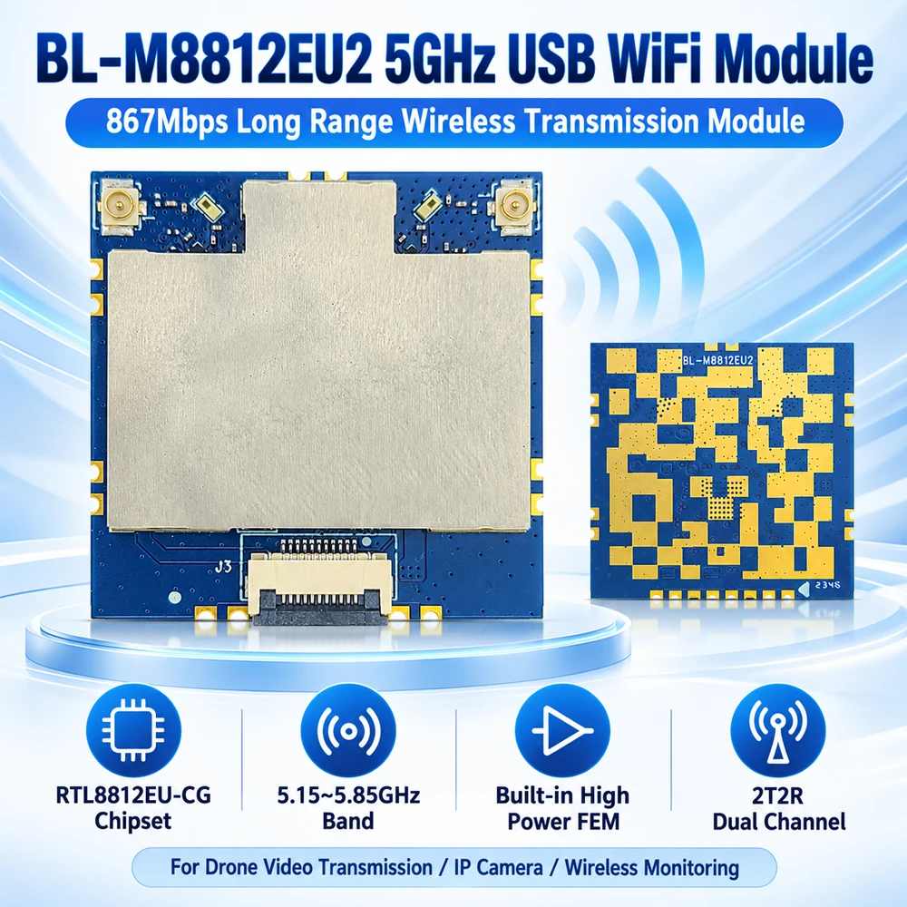 BL-M8812EU2 Langstrecken-Drohne 5G Hochleistungs-WLAN-Modul Luftbildübertragung Auf USB Externe PA 5V 867 MBit/s