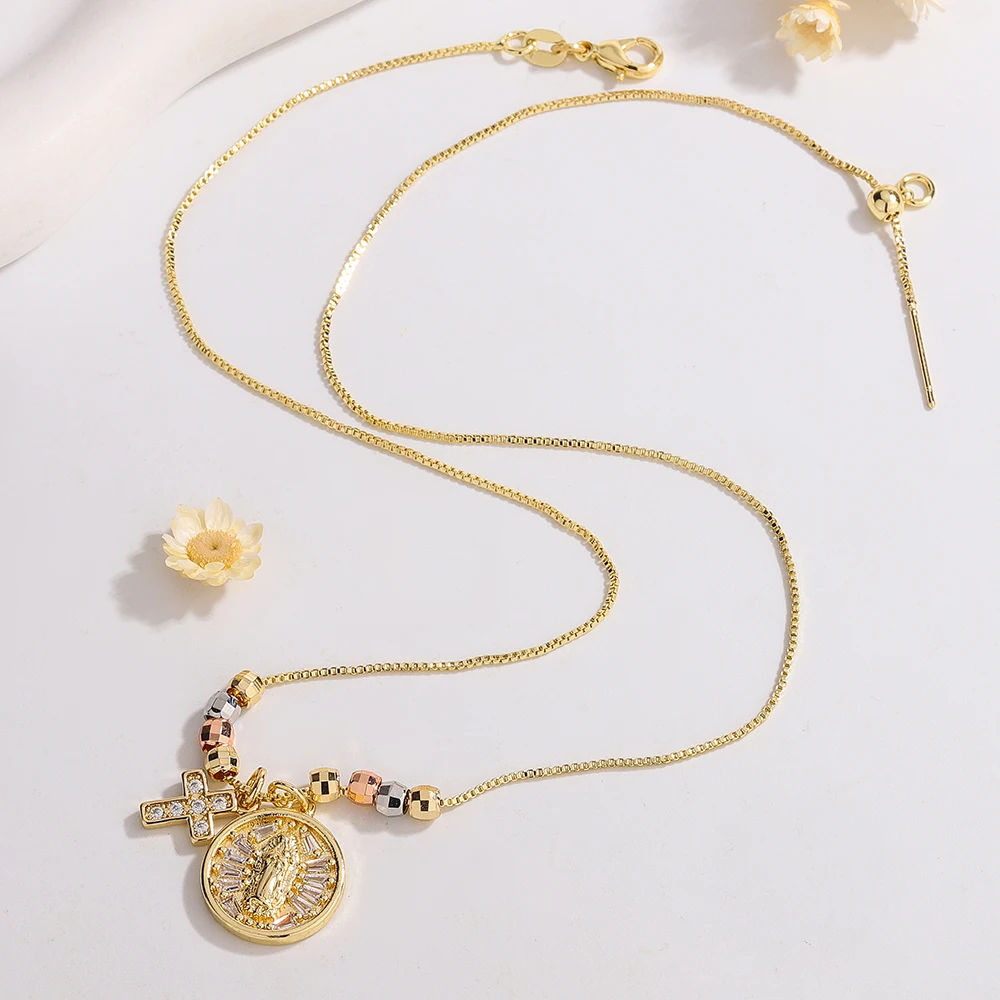 Luck Fashion New Religious Virgin Mary Death Saint Jude Universal Chain Necklace Pendant Personality Ladies Party Gift