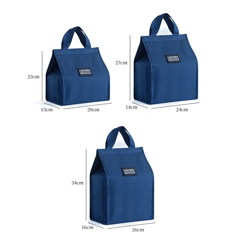 Portable Oxford Lunch Bag Office Student Convenient Lunch Box Fresh Bag Cooler Tote Bag Couple Blue Pink Food Container Bag