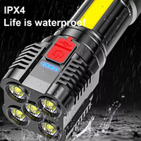 Super Bright LED Torch Flashlight+USB Rechargeable Tactical Camping Outdoor Lamp Slingshots Hike Tactical knives Molle Lantern