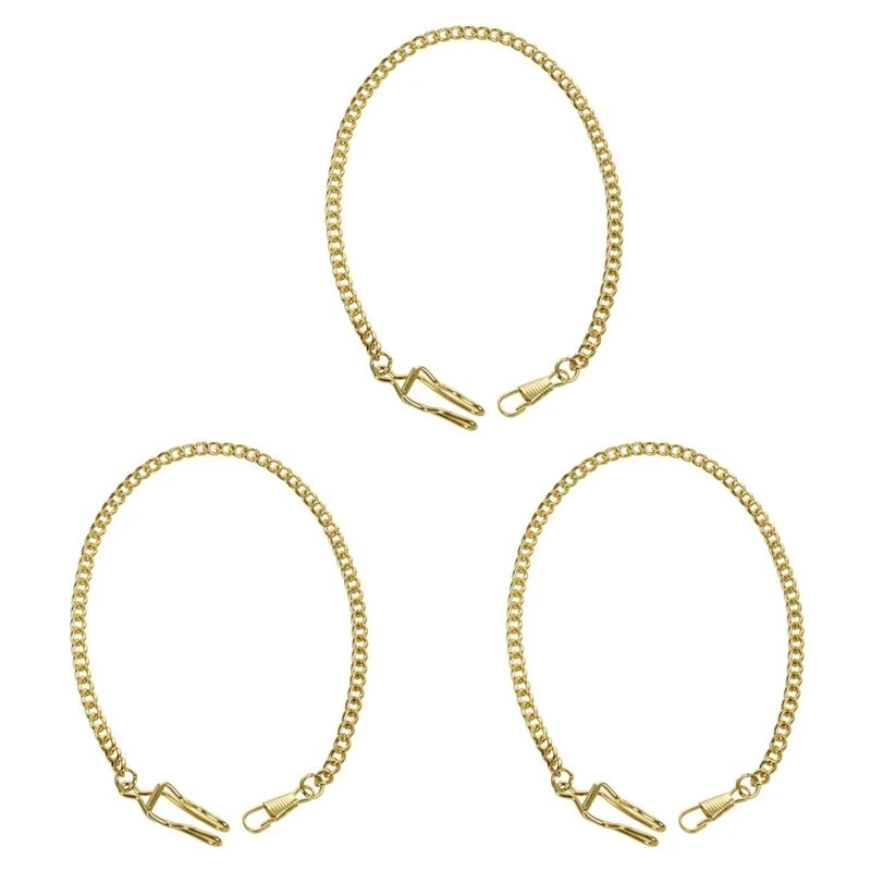 3X Retro Antique Vintage Pocket Watch Chain Gold