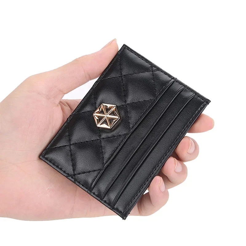 Women Fashion Credit ID Card Holder Wallet Slim PU Leather Wallet with Coin Pocket Brand Designer Business Mini Purse Credit