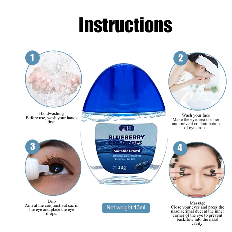 13ml Eye Cold Compress Gel for Relax Clean Vision Dried Relieves Eyeball Fatigue/Dry / Itching Red Eyes/Blurred Vision Care