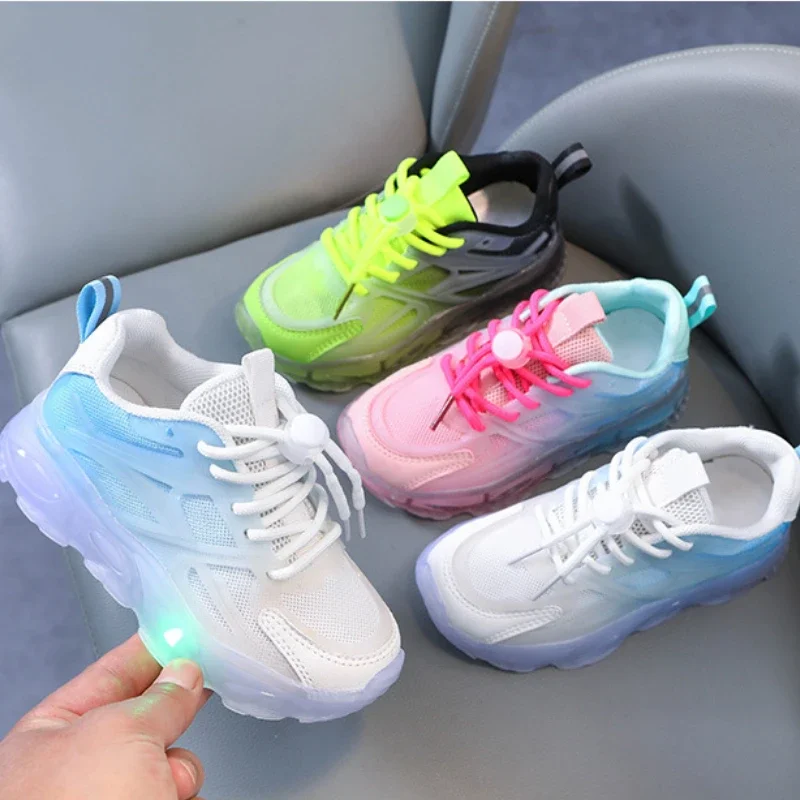 LED Luminous Kids Sneakers Boys and Girls Casual Sport Shoes Lightweight Soft Sole Illuminated Shoe Baby Children Toddler Shoes