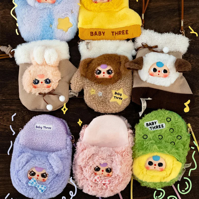 

Genuine Baby Three Mobile Phone Bag Plush Blind Box Pendant Cute Tide Play Doll Anime Figures Mystery Box Toy Surprise Kids Gift