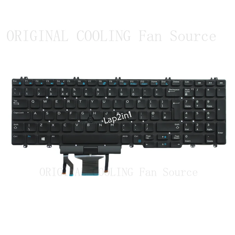 R+ New FOR Dell Precision 7530 7540 7730 7740 UK Backlit Keyboard with Pointer 0KRG22