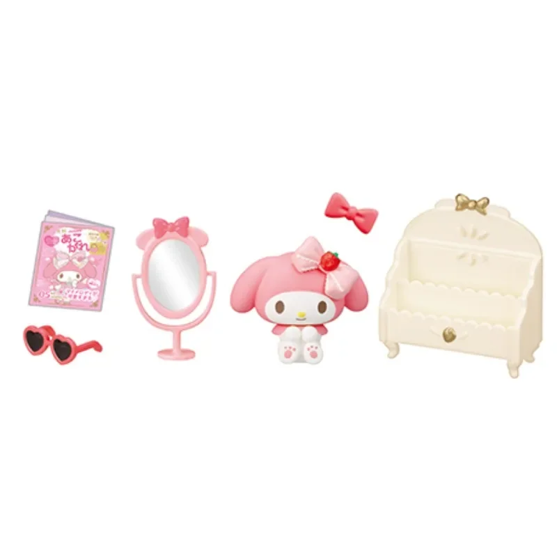 Re-ment Gashapon Capsule Toy Sanrio My Melody Room Cute Kawaii Strawberry Room Cartoon Miniature Candy Toy Decoration Kids Gifts