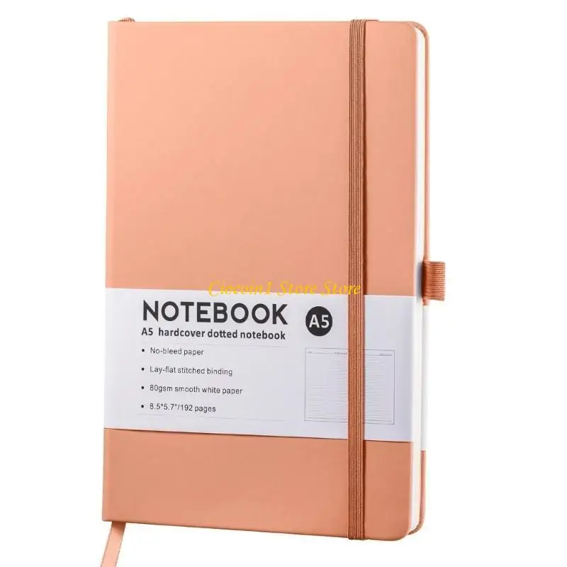 A3PC Hardcover Leather Notebook 192 Pages Wide Lined Thread Binding Notebook 8.5x5.7Inch for Writing Note Taking Journaling