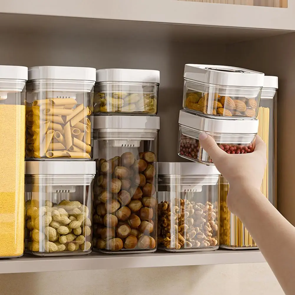 

Dry Wet Goods Container Moisture-proof Rice Container Transparent Kitchen Storage Containers for Pasta Cereal Snacks