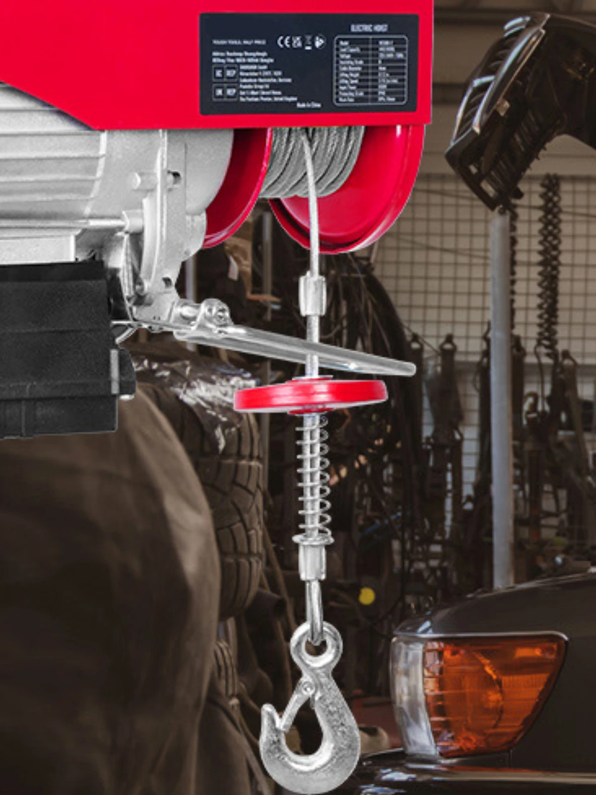 SucceBuy 400-1000kg Elektrische takel Hijskraan Kabeltakellier voor boot Auto Garage Lift met bedrade afstandsbediening Lifter - afbeelding 2