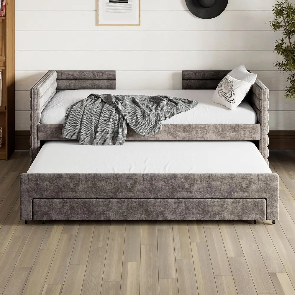 Gray Twin Daybed Wi…