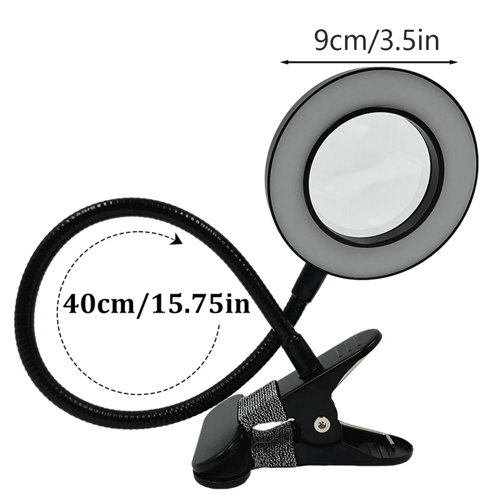 Imagem -06 - Usb Led Antiderrapante Desk Lamp Lupa Nail Beauty Light Luz Fria Braçadeira de Vidro Candeeiro de Mesa para Salão de Beleza Portátil 5x