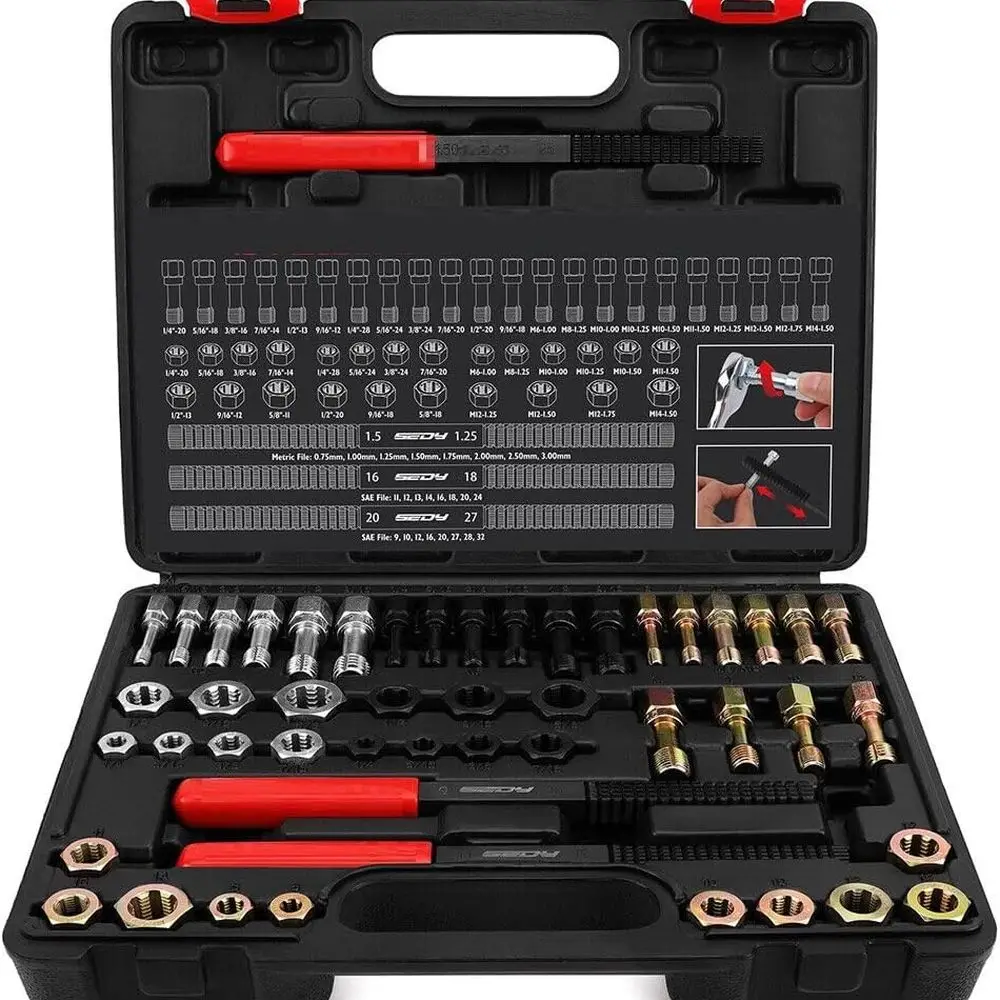 

Piece Thread Chaser Set Rethreading Taps Dies Thread Files in Metric UNC UNF, May Vary