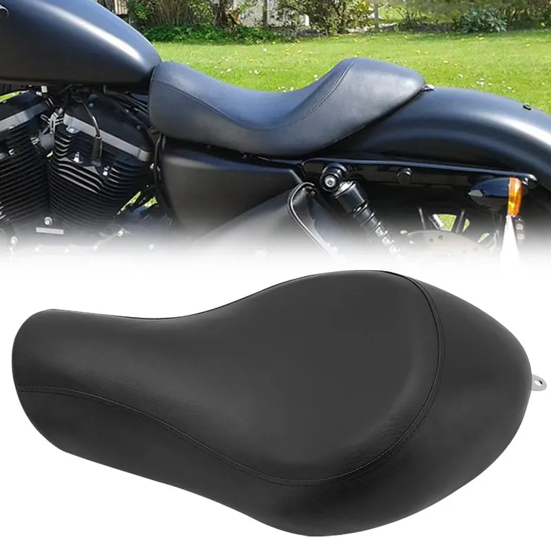 

Motorcycle Black Front Driver Rider Solo Seat Cushion For Harley Sportster XL 1200 883 48 72 Custom 2004-2015