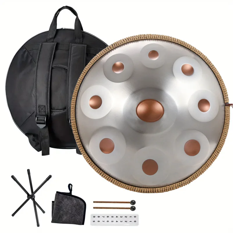 Professional Grade 18-Inch Handpan Drum with 9 Tones & 440Hz Beginner's Healing Percussion Instrument with G Key view 6