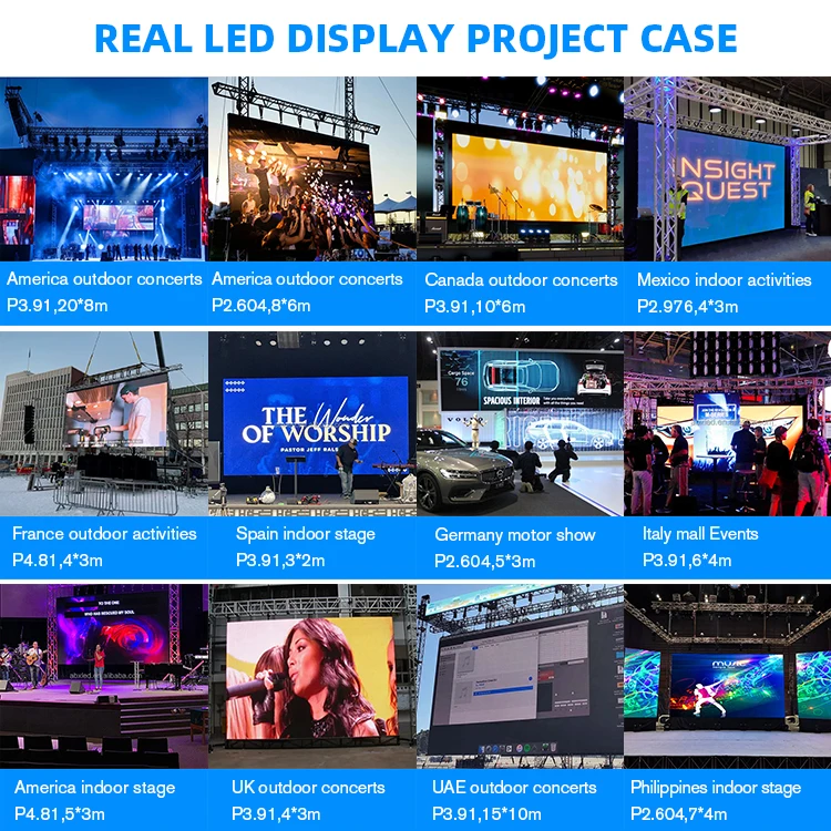 

Factory Hot Sale P1.9 P2 P2.5 P3 P4 P5 Church Stage Backdrop Rental Led Display Panel Indoor Outdoor Led Screen