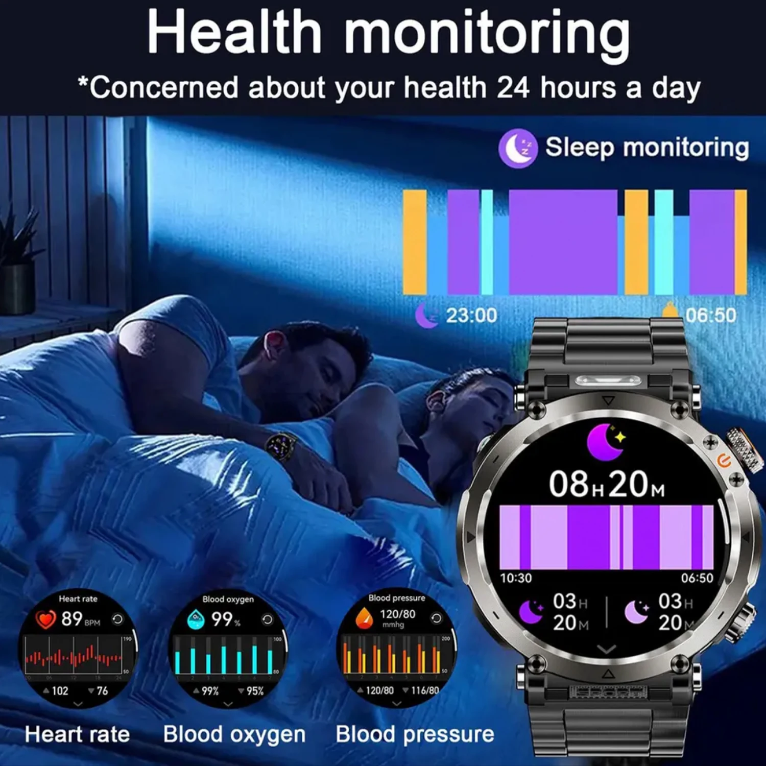 NUOVO Smartwatch HT30 600 Mah Batteria di grandi dimensioni per Huawei HD Bussola Forte torcia a LED Chiamata Bluetooth Sport Fitness Smartwatch