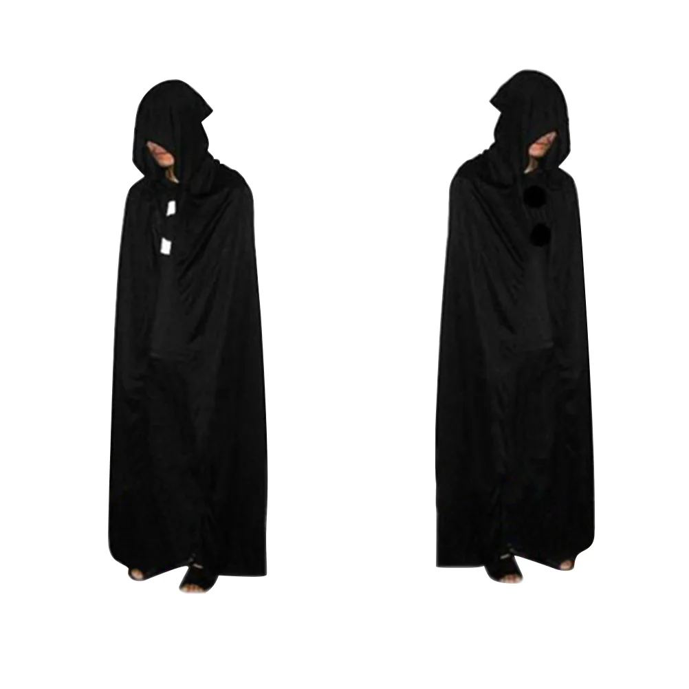 Capa preta com capuz, Death Grim Reaper Traje, Maquiagem Roupas