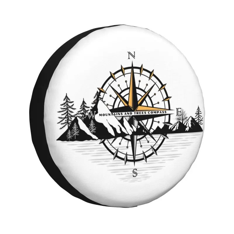 Nautical Adventure Mountain Compass Tire Cover 4WD 4x4 RV Spare Wheel Protector for Jeep Grand Cherokee Car