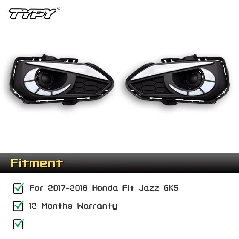 TYPY LED Daytime Running Light For Honda Fit Jazz 2018-2020 Asia Car Accessories Waterproof DRL Fog Lamp Decoration 2PCS image 4