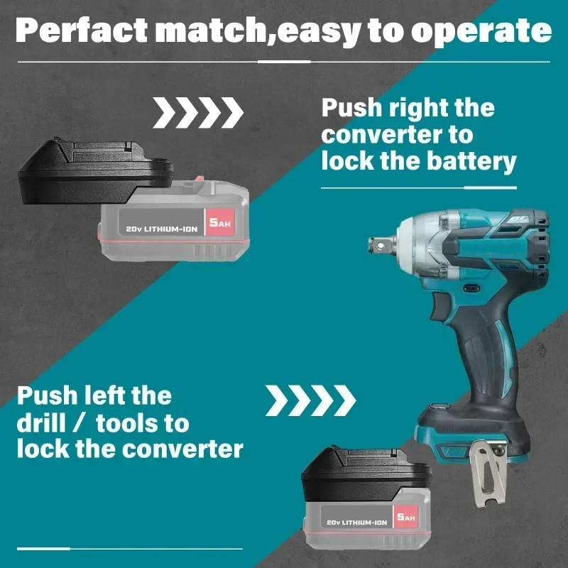 BAU18MT Elektrowerkzeug-Akku-Adapter geeignet für Bauer 20V Hyper Max Lithium-Ionen-Akkus, kompatibel mit Makita 18V Elektrowerkzeugen. – Detail 8