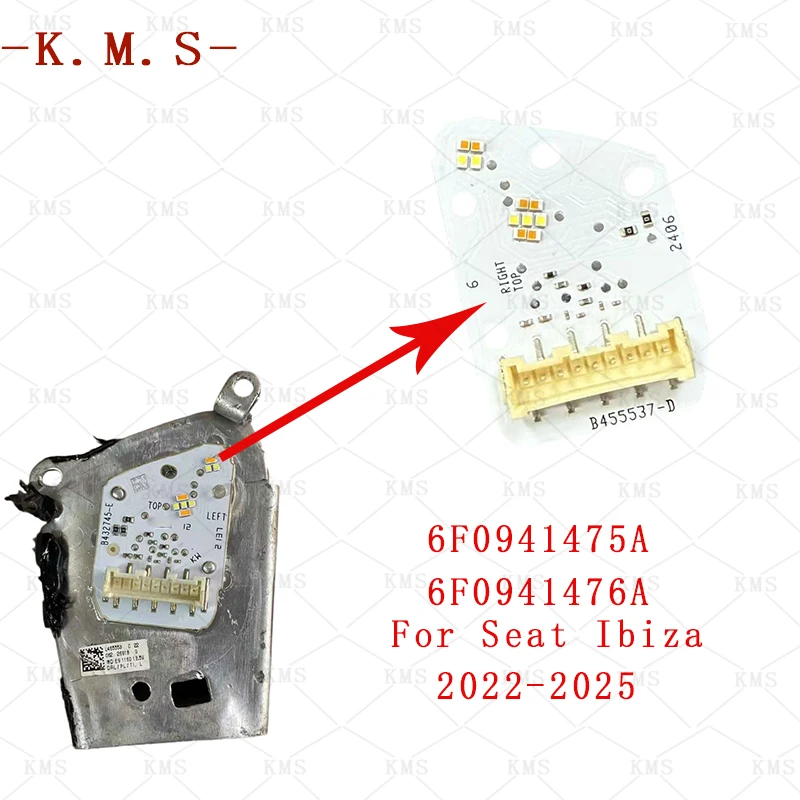 6F0941475A 6F0941476A Pour Seat Ibiza : Carte PCB de source lumineuse de phare 2022-2025, carte Angel Eye DRL, puce LED blanche pour phare DRL