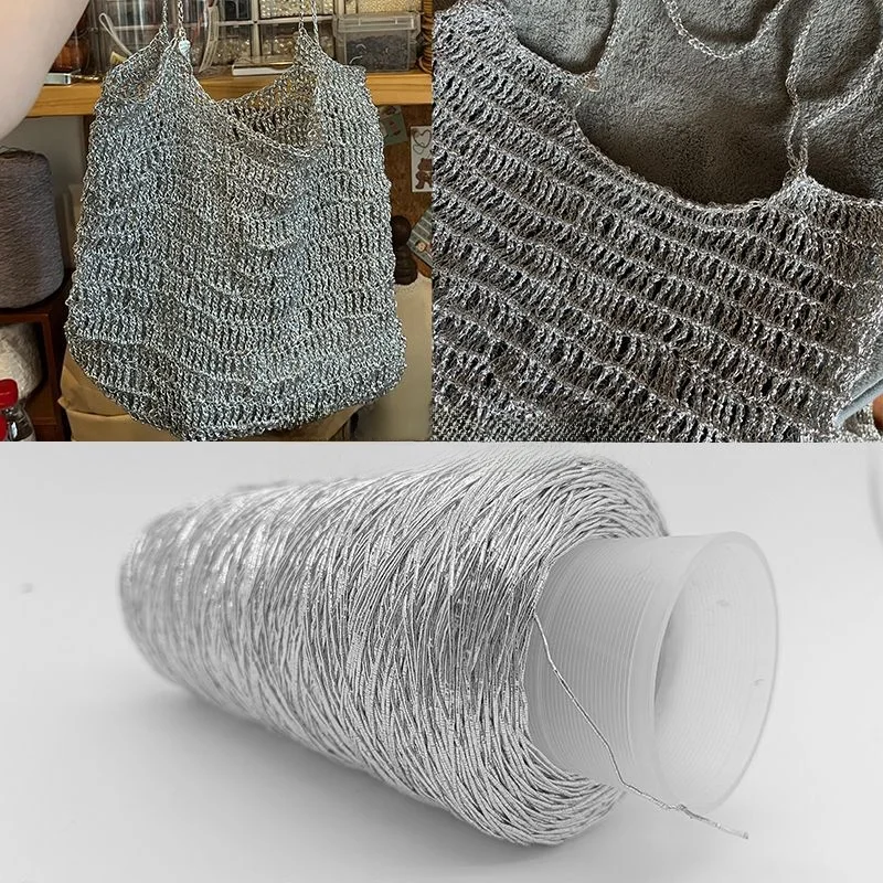 Handwoven Silver Thread 200g 1mm Non-Ultrafine Cotton Thread for DIY Knitting Materials Somochi Brand Fashion Accessories
