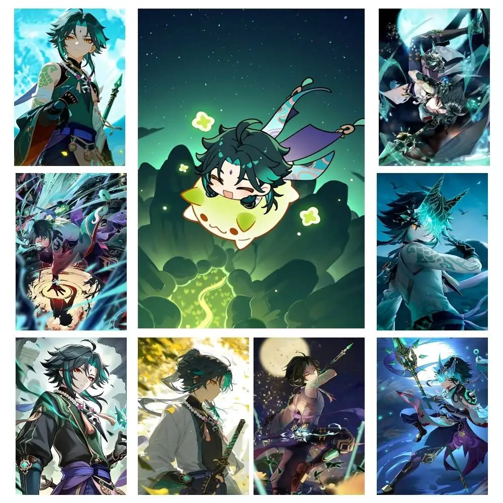 Anime Game Genshin Impact Xiao Posters High Quality Self-adhesive Wall Art Decorations Color Prints Sticky