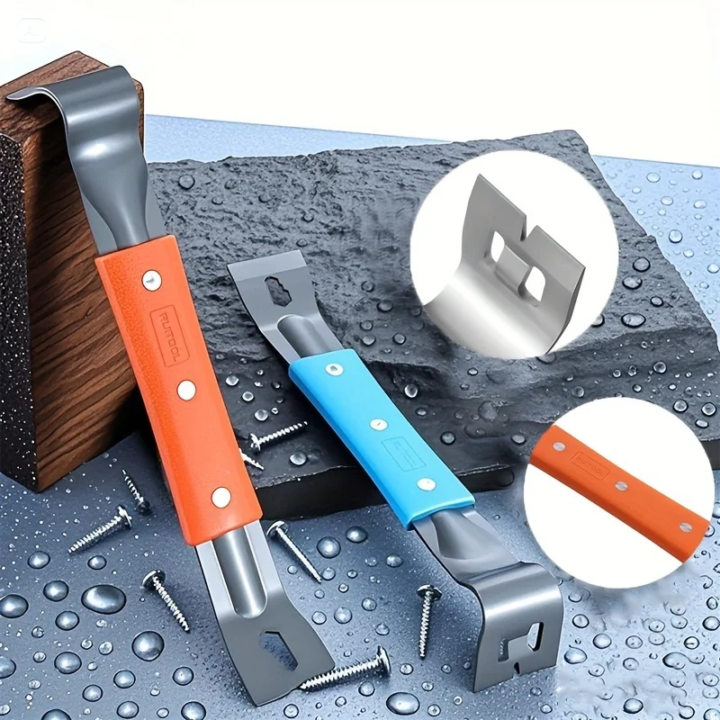 Stainless Steel Pry Bar M4 Hexagon Socket and Wrench Angle Head Nail Puller for prying lifting pulling Multifunctional Flat Pry