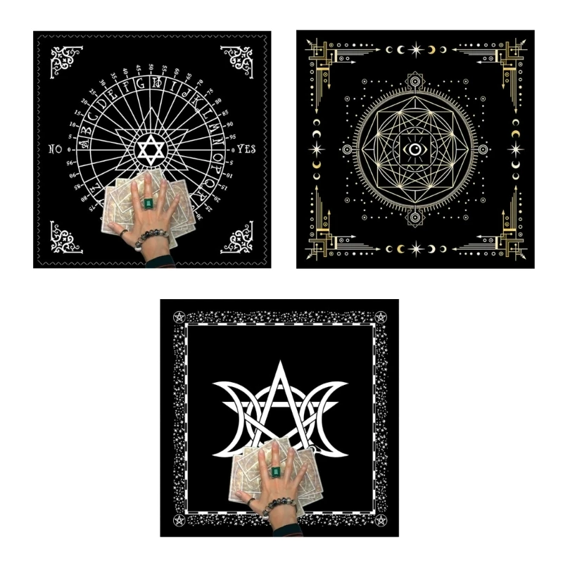 2024 New Divinations Cards Table Cloth Tapestry Hexagram Moon-Phases Tarot Card Tablecloth Astrology Tarot Witchcraft Deck Cloth