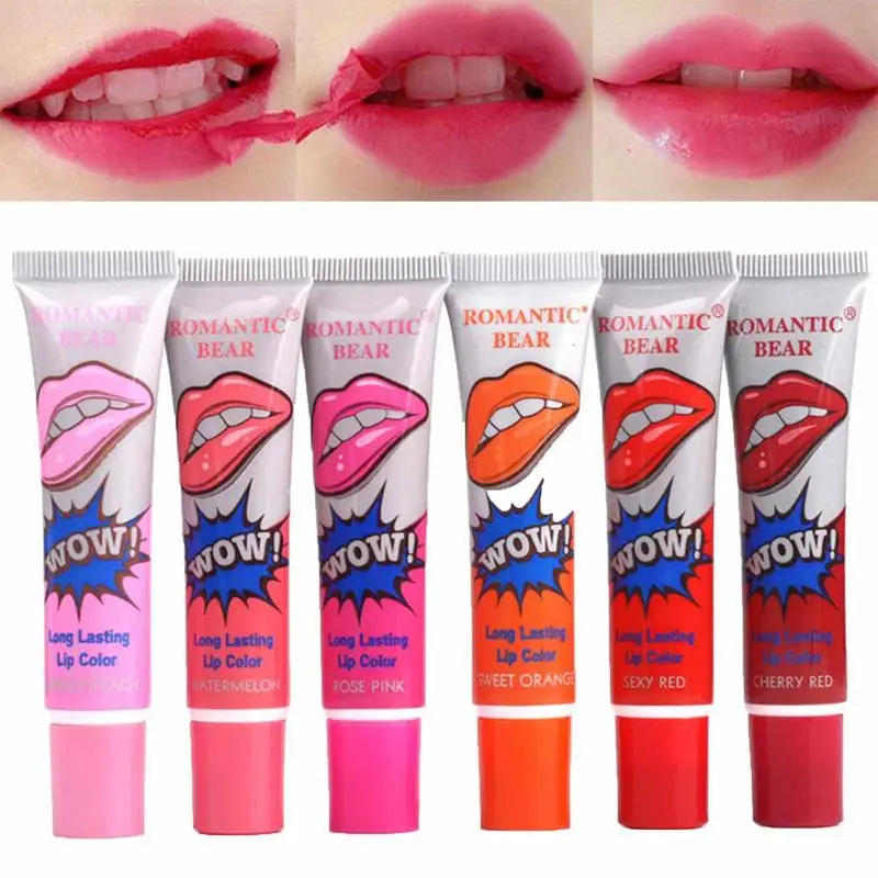 Makeup Peel Off Liquid Lipstick Waterproof Makeup Lip Liquid Lipstick Creamy Long Lasting Lip Lint Cosmetics Gloss Non-stick Cup