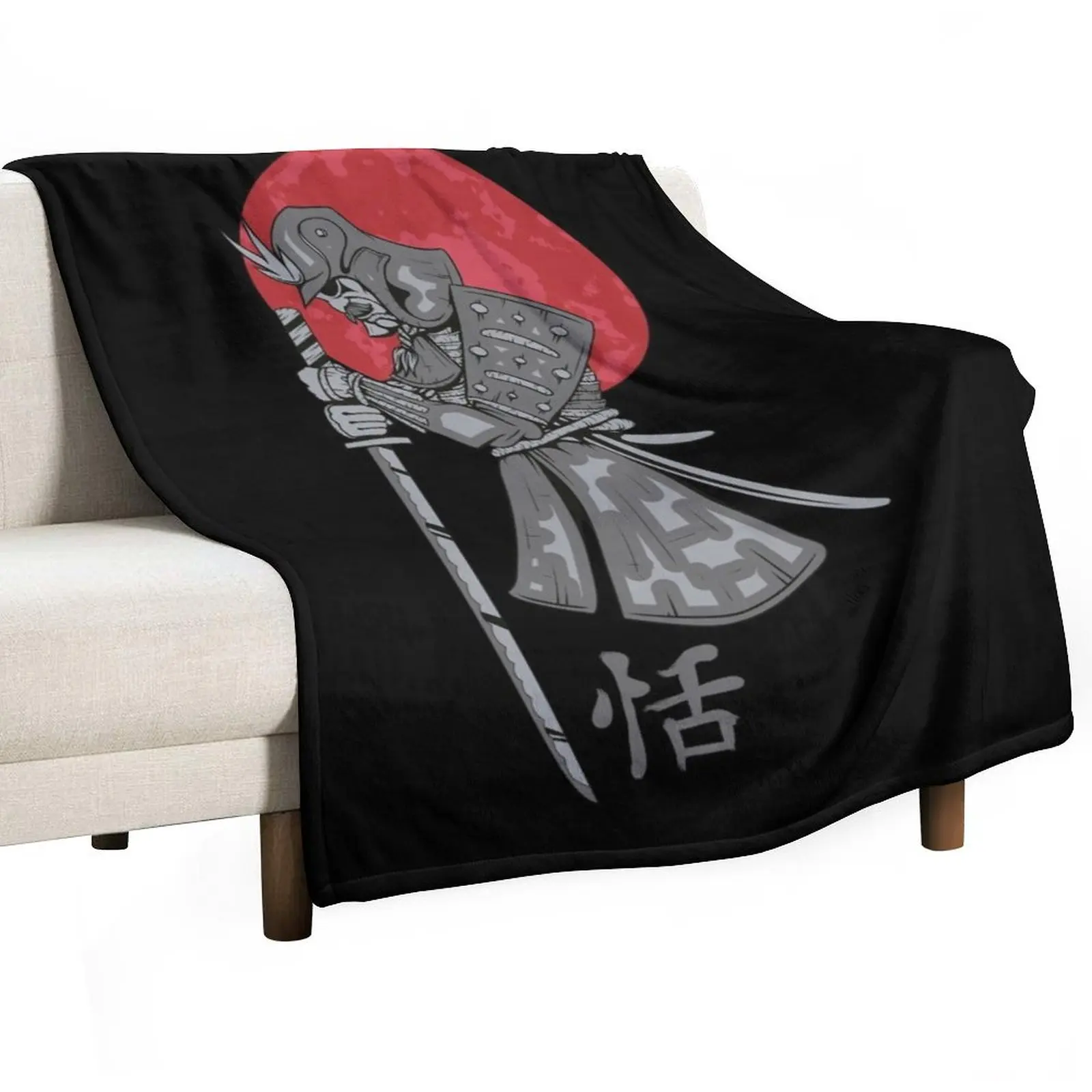 

Japanese Samurai Warrior. Throw Blanket decorative Beach Giant Sofa Blankets