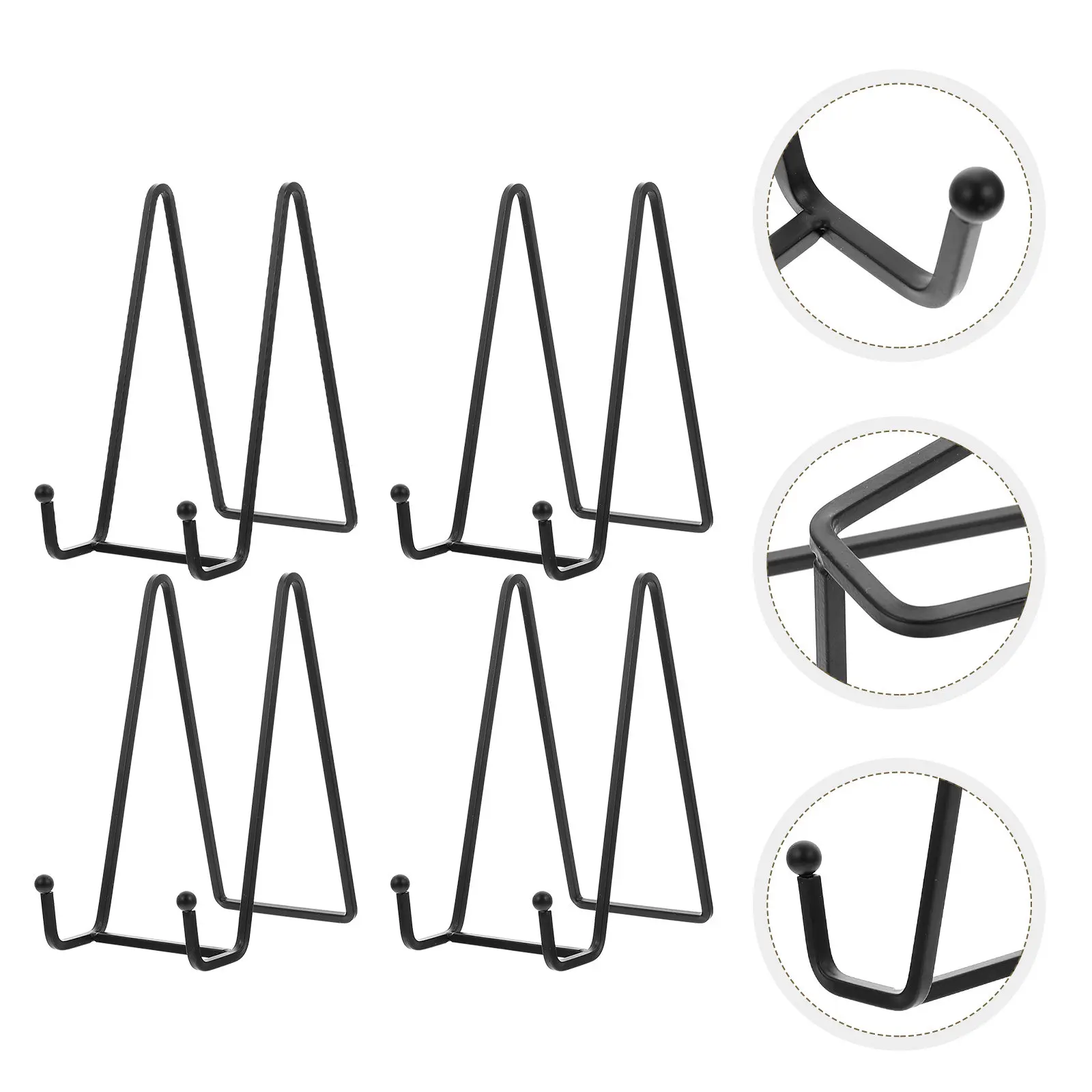 4Pcs Iron Display Stand for Plates Photo Frames Artwork Books Kitchen Study Dining Room Decor Minimalist Vintage Storage Rack