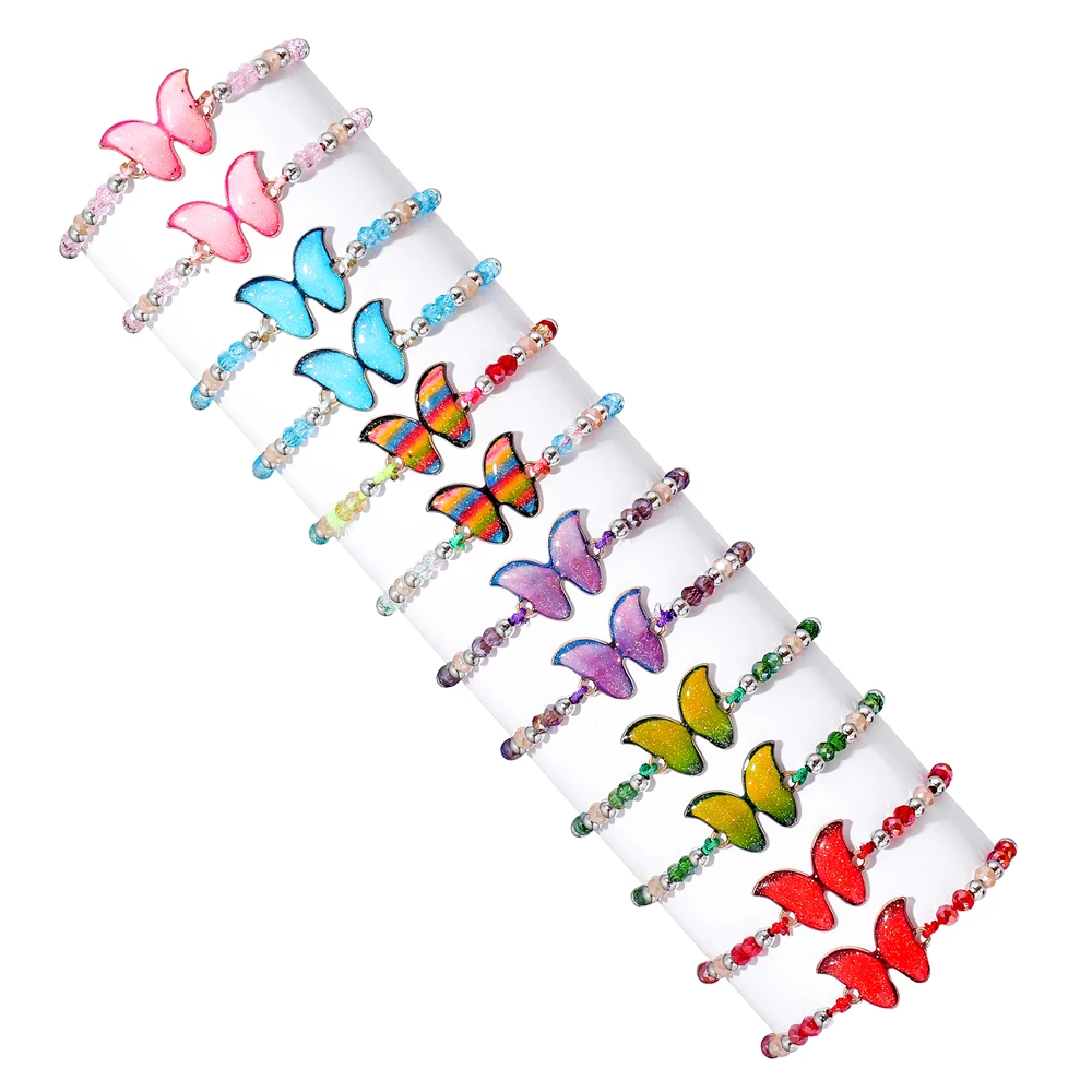 12PCS Butterfly Bracelets For Teen Girls BFF Friend Bracelets Birthday Party Jewelry Set Gift for Women Girls