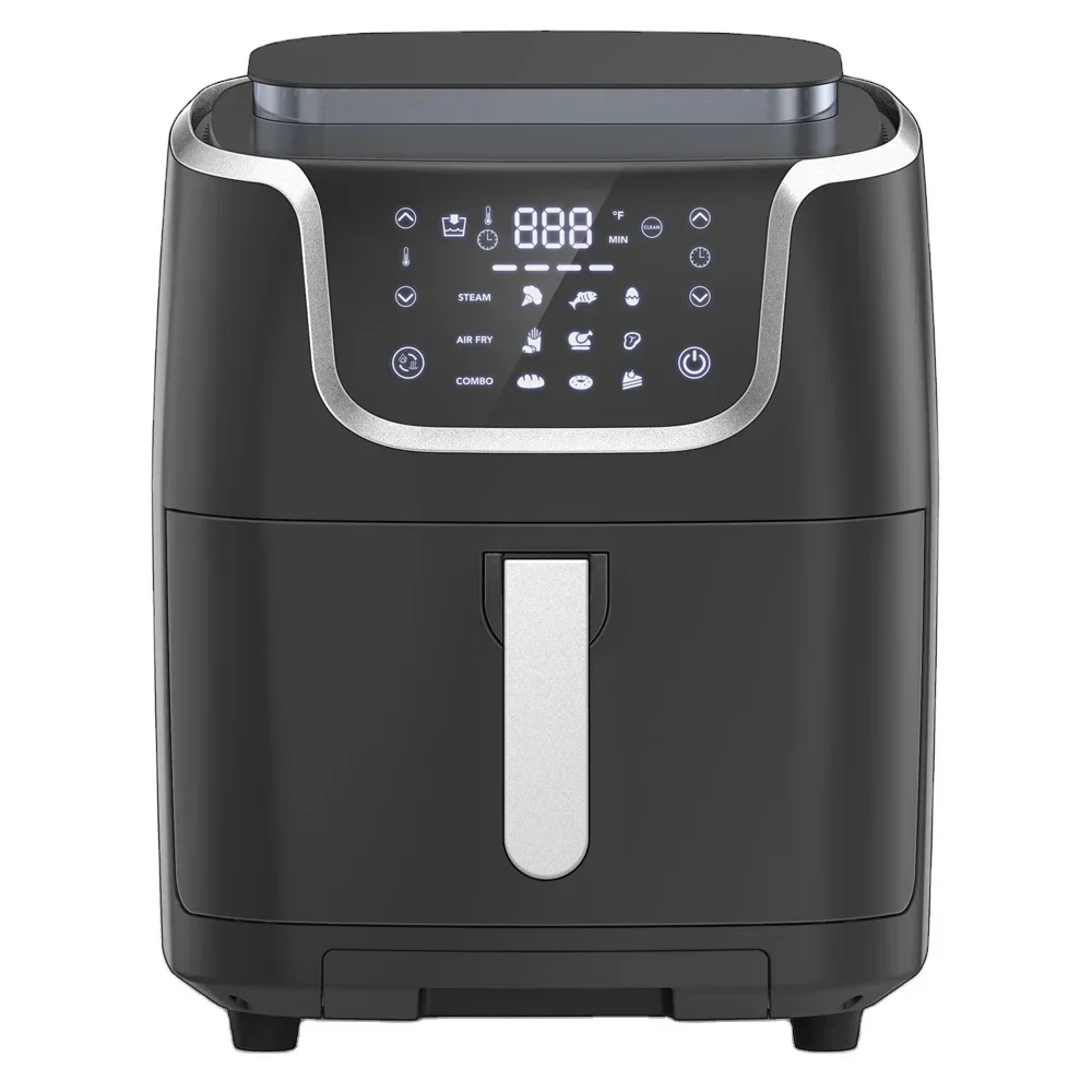 2024 New design air frier 7 Liter stainless steel digital air fryer with steam function air toaster oven no oil deep fryer/grill