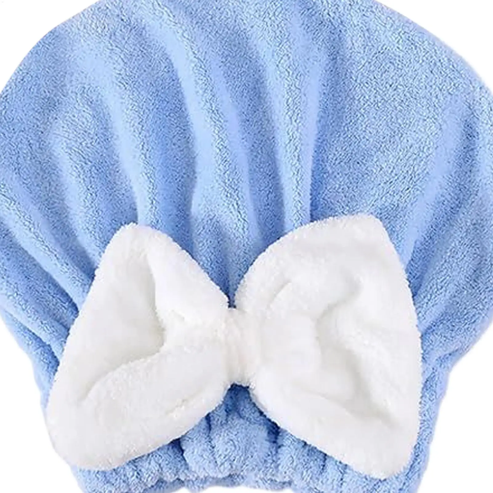 

Полотенце для волос с бантом Быстросохнущие мягкие тюрбаны с защитой от вьющихся волос Полотенца для сушки волос для женщин и девочек Короткие вьющиеся влажные толстые ванные комнаты