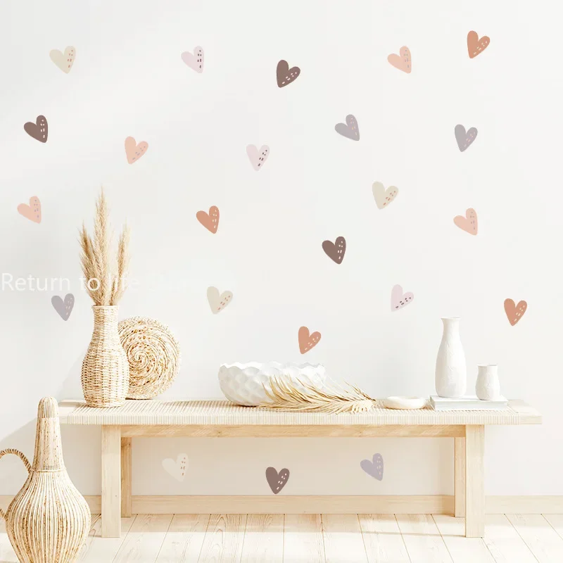 Boho Hearts Creative Wall Sticker for Children Baby Girls Boys Room Nursery Wall Art Decals Vinyl Mural Kids Bedroom Home Decor