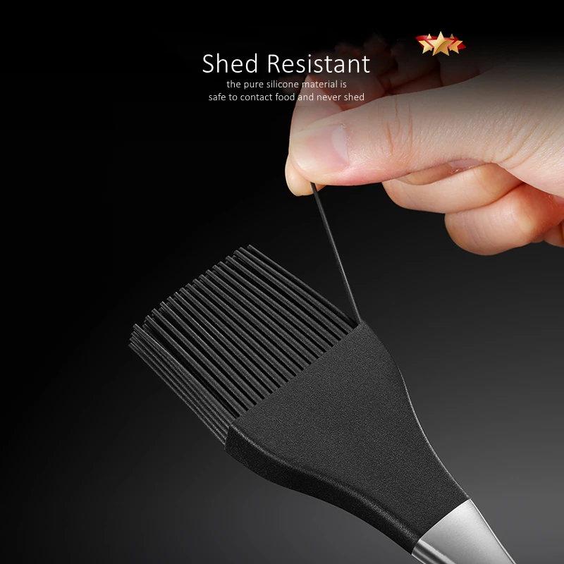 GEDO الأحمر النقي سيليكون ملقط الشواء مقص فرشاة مجموعة الصحية الصلب المشوي اكسسوارات المألوف تصميم نزهة تجهيزات المطابخ #5