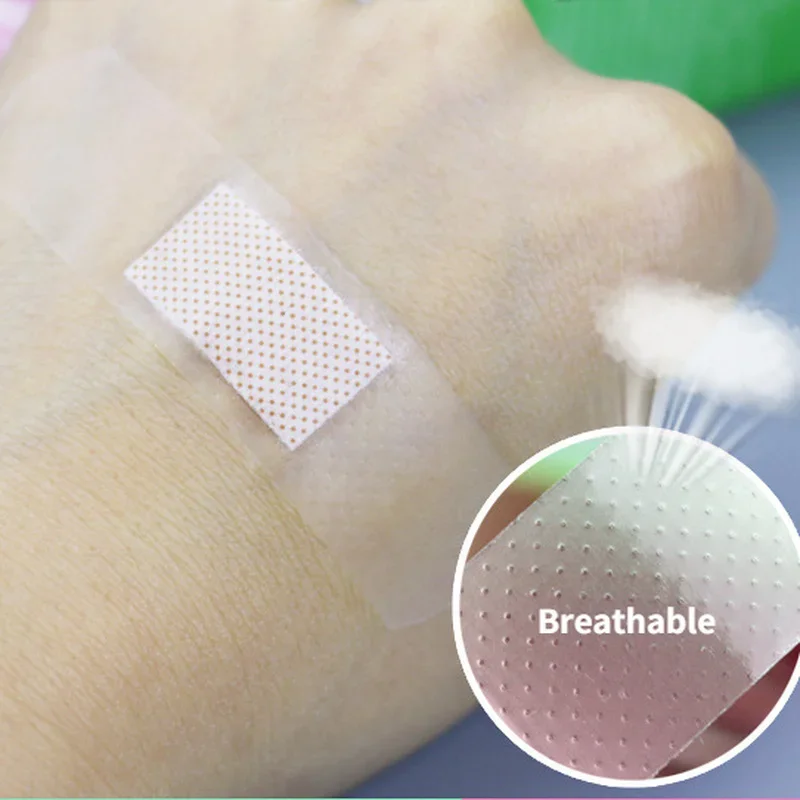 100pcs/set Transparent Band Aid Waterproof Wound Dressing Plasters First Aid Strips Patch Breathable Adhesive Bandages