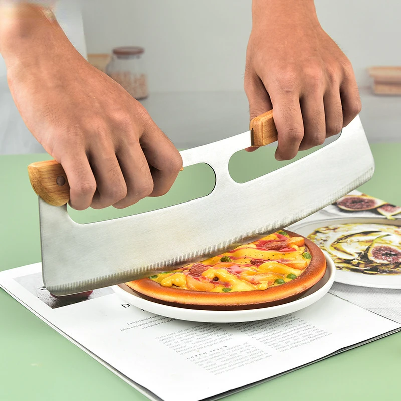 

Big Pizza Knife Shaker Cutter Commercial Special for Cutting Nougat Baking Tool Kitchen Knives