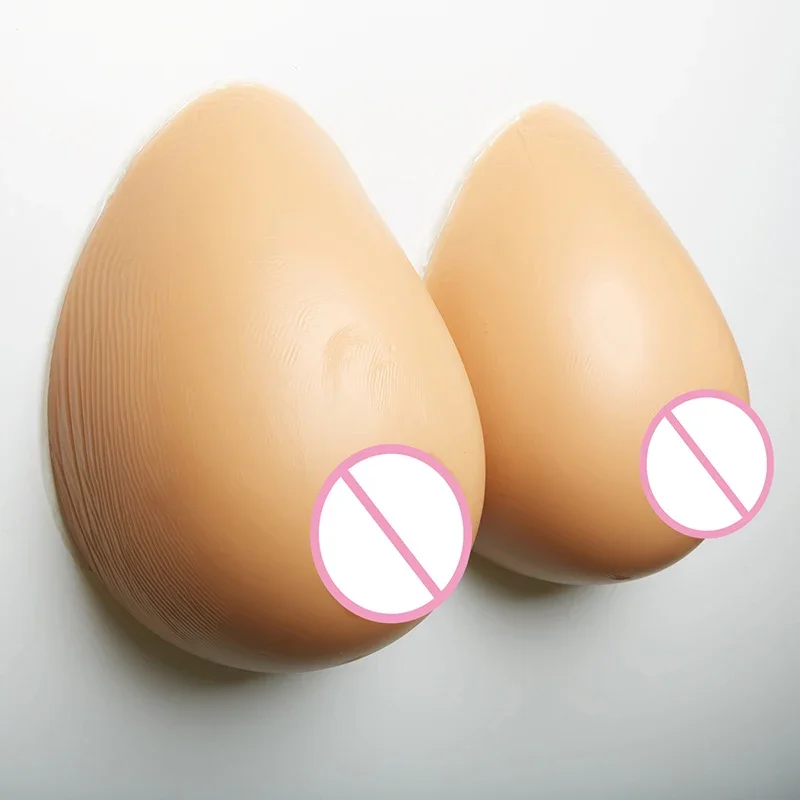 1 Pair Silicone Separate Shaped Fake Breast Form A-D Cup Crossdresser Non Self-Adhesive Padded Bra Boobs Mastectomy Transgender